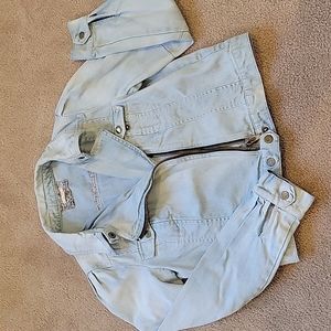 Ecote Light Wash Denim Moto Jacket Medium M